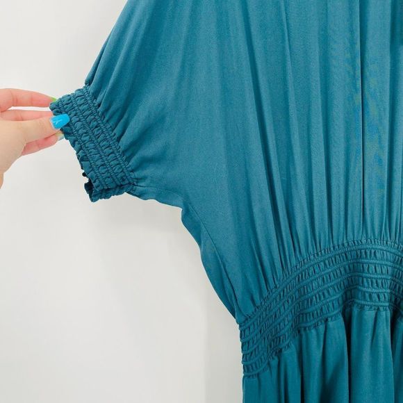 NWT Floreat Anthropologie Size 14 Teal Blue Azriel Corded Mini Dress - Picture 8 of 13